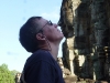 Matt rubbing noses with Buddha