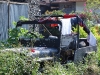 An old jeep, past its driving days, does duty now as a clothes airer