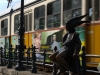 The little princess, bronze made fragile by the passing tram