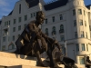 A pensive thinker on the parliament steps