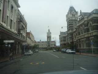 Arriving in Dunedin on a wet morning - it was as though we'd gone through the centre of the earth and emerged in Scotland