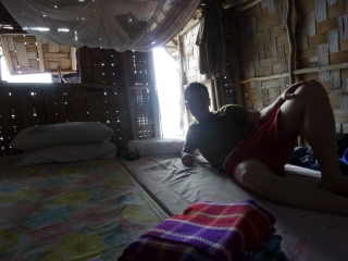 Home sweet home, six inches above the water and no room for cat swinging