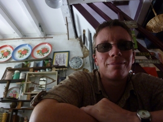 Waiting for an iced latte at Cafe Amelie