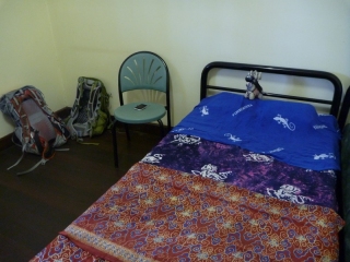 No bedding provided, so we put our colourful collection of sarongs to use instead