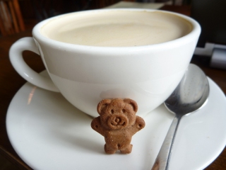 Coffee stop at a great cafe in charming Bothwell on our drive over the Central Highlands, and the quirkiest coffee biscuit ever