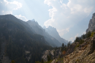 Cascade Canyon, climbing up among the Teton peaks