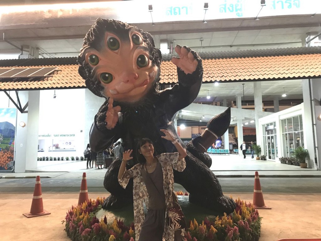Outside the bus station